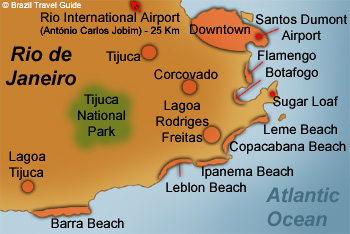 Map of Rio and its beaches and neighborhoods
